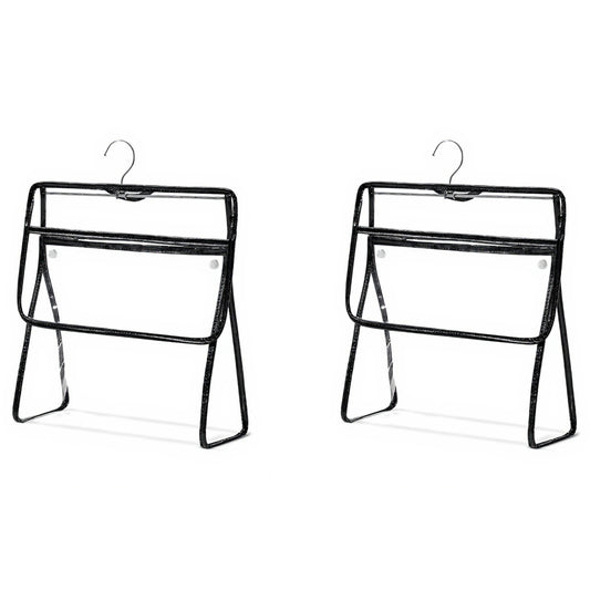 2pcs Women's Clear Hanging Shower Organizer with Touch-Friendly Phone Pocket Water-Resistant Storage Shelf