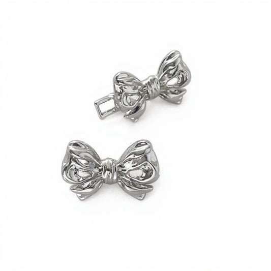 3-Piece Bow-Shaped Jean Waist Extender Set with Decorative Metal Buckle Clips for Stylish Adjustable Fit and Added Waistroom 0.8in