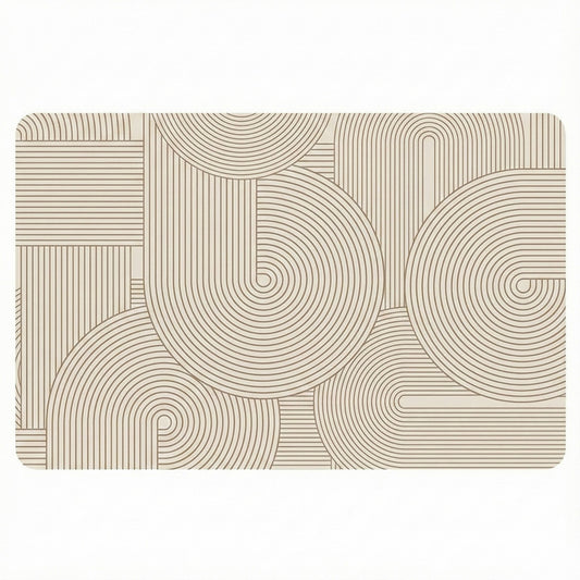 Anti Fatigue Kitchen Floor Mat with Geometric Line Pattern Cushioned Standing Rug for Sink Counter and Prep Areas