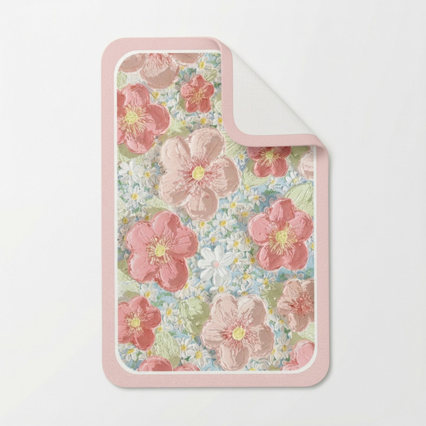 Plush Absorbent Bathroom Floor Mat with Floral Pattern Soft Cushioned Bath Rug for Tub Shower and Sink Areas