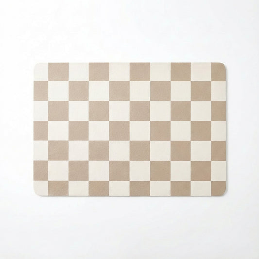 Checkered Kitchen Sink Faucet Splash Guard Mat Absorbent Countertop Protector 2 Pack Set
