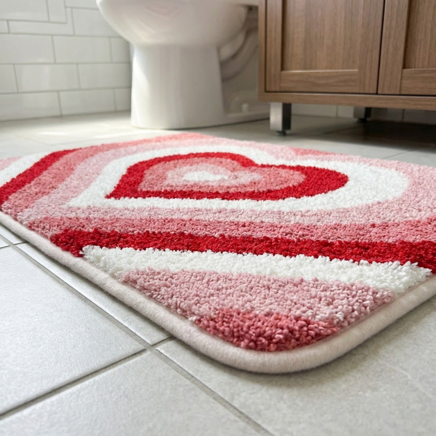 Valentine Tufted Abstract Swirl Accent Mat Soft High Pile Decorative Floor Decoration