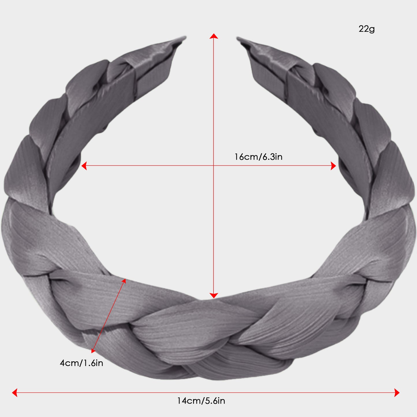 Braided Fabric Headband 2 Pack Wide Comfort Fit Soft Woven Hair Accessories