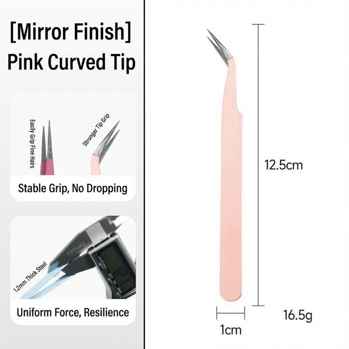 Precision Tweezers Set with Straight and Angled Tips for Hair Removal and Grooming