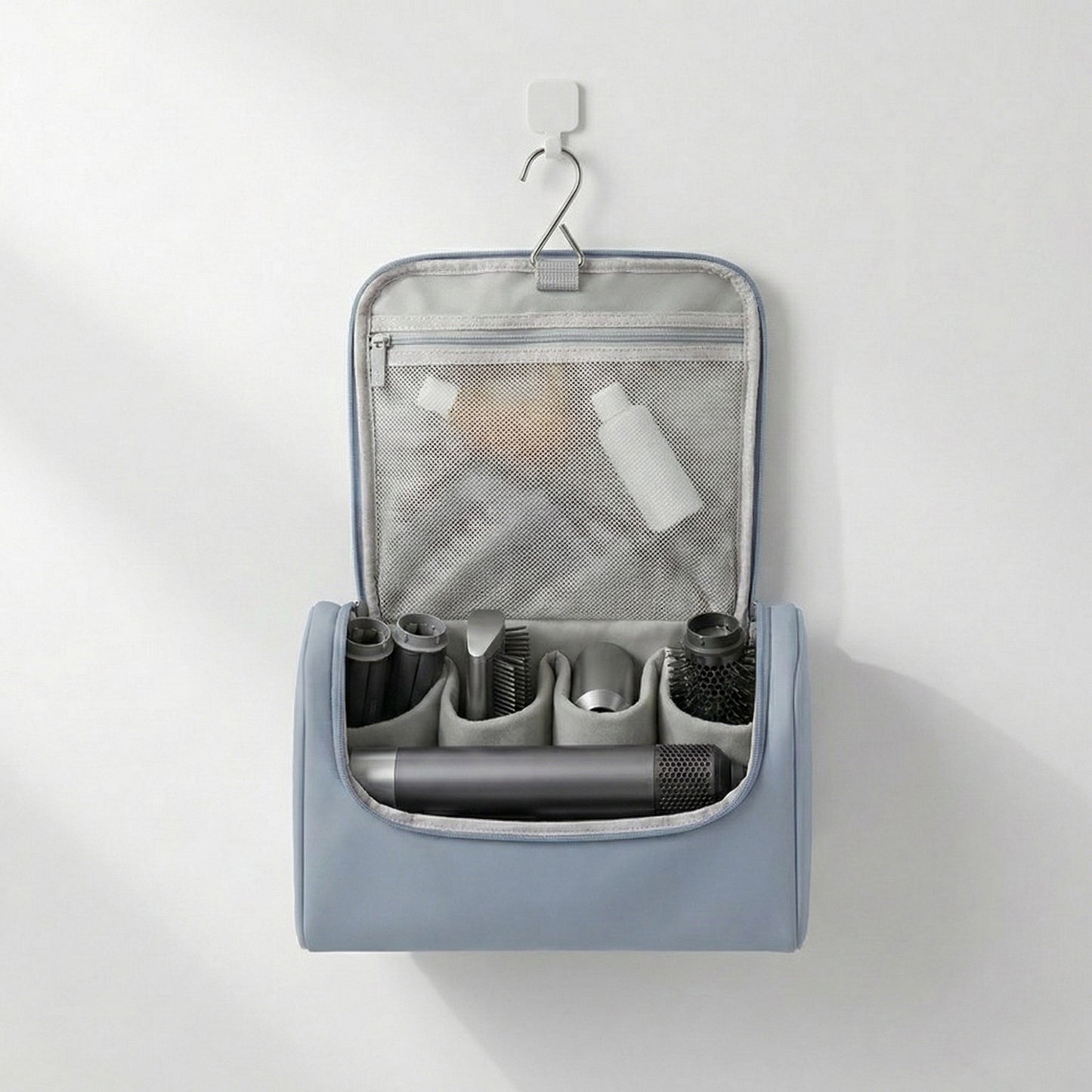 Portable Makeup Organizer Case with Multiple Compartments and Top Handle