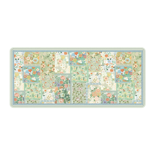 Extended Floral Desk Mouse Pad with Smooth Surface and Anti Slip Rubber Base