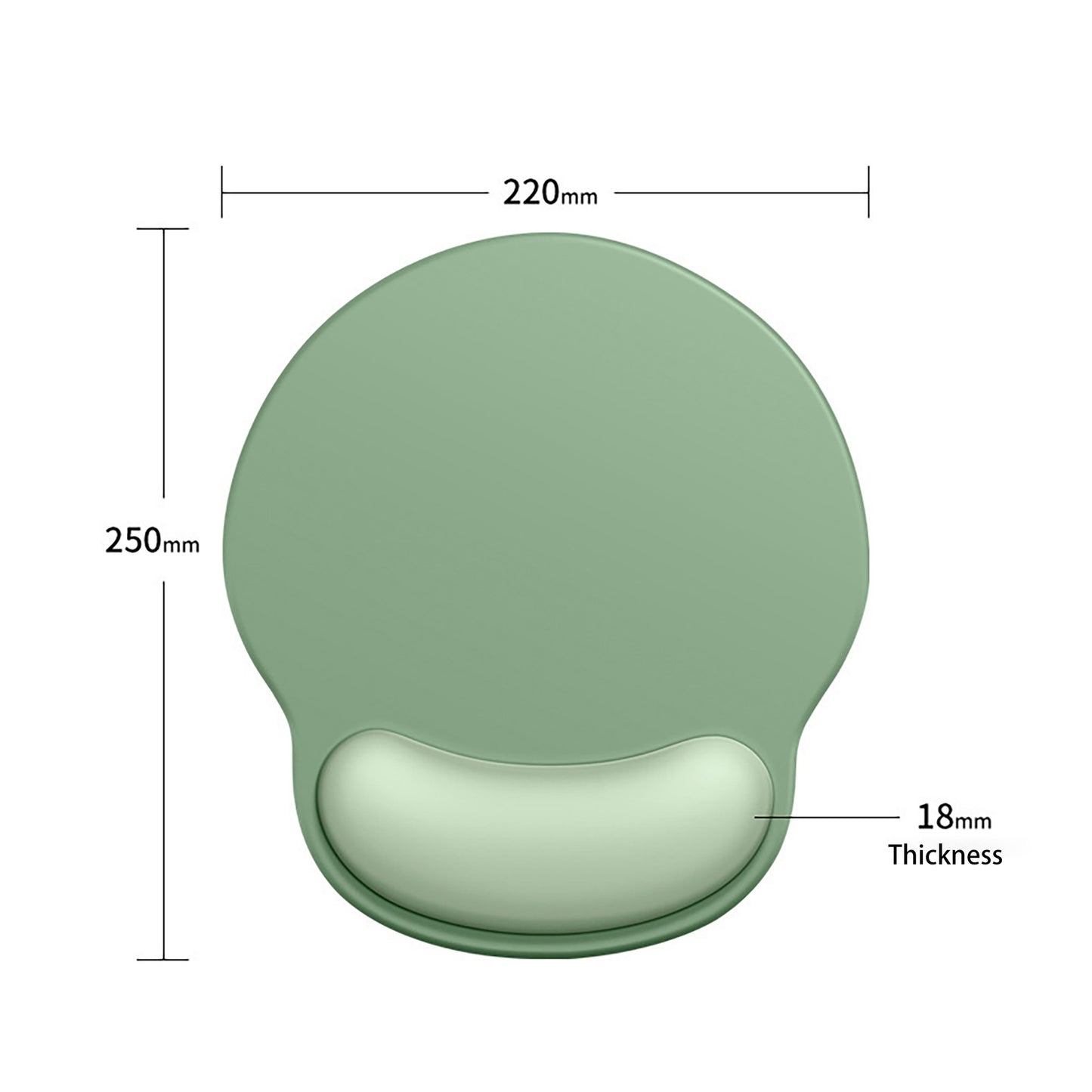 Solid Minimalism Wrist Support Mouse Pad