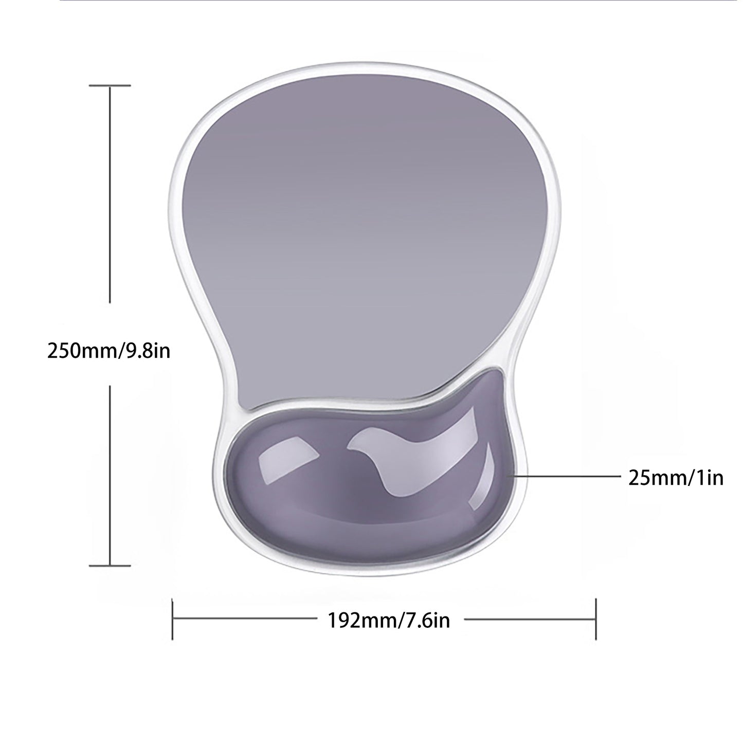 Clear Gel Wrist Support Mouse Pad With Ergonomic Cushion And Non Slip Base