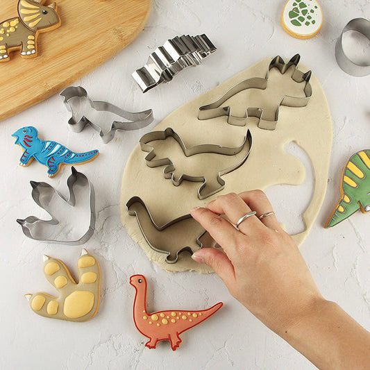 Dinosaur Cookie Cutter Set with Assorted Dino Shapes for Baking and Decorating