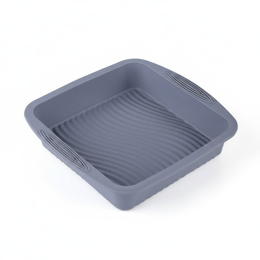2-Piece Silicone Square Baking Pan with Textured Base and Easy Grip Handles