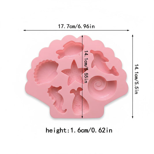3-Piece Ocean Theme Silicone Baking Mold Set Sea Life Cake Chocolate Candy Soap Mold