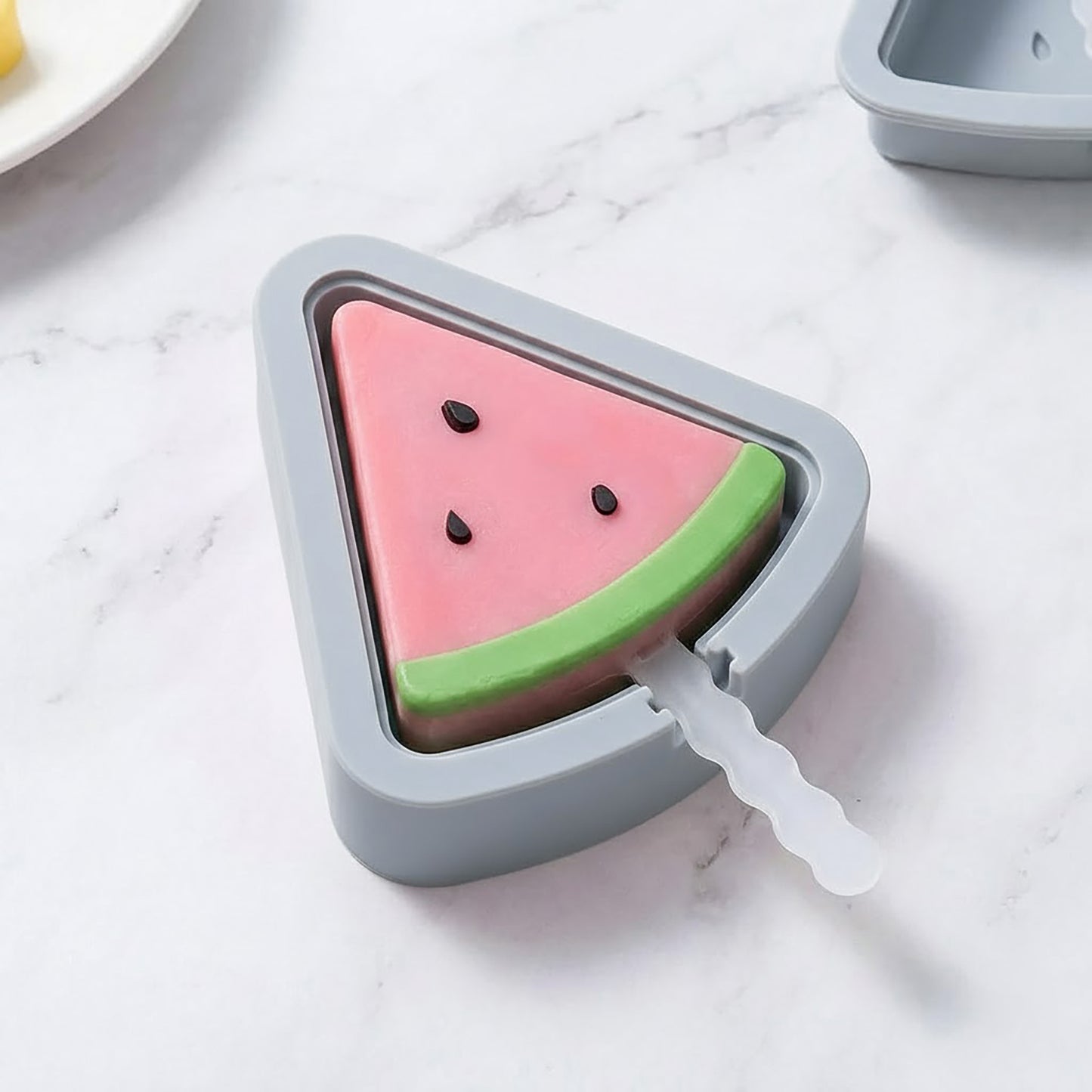 2-Piece Silicone Popsicle Mold Set Reusable Nonstick Ice Pop Maker with Easy Release Design