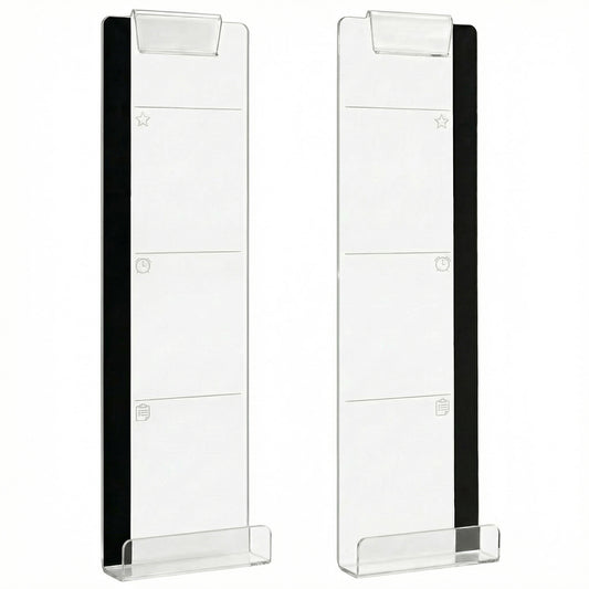 2 Pack Monitor Side Organizer with Memo Board Phone Holder Clear Acrylic Desk Clip Storage