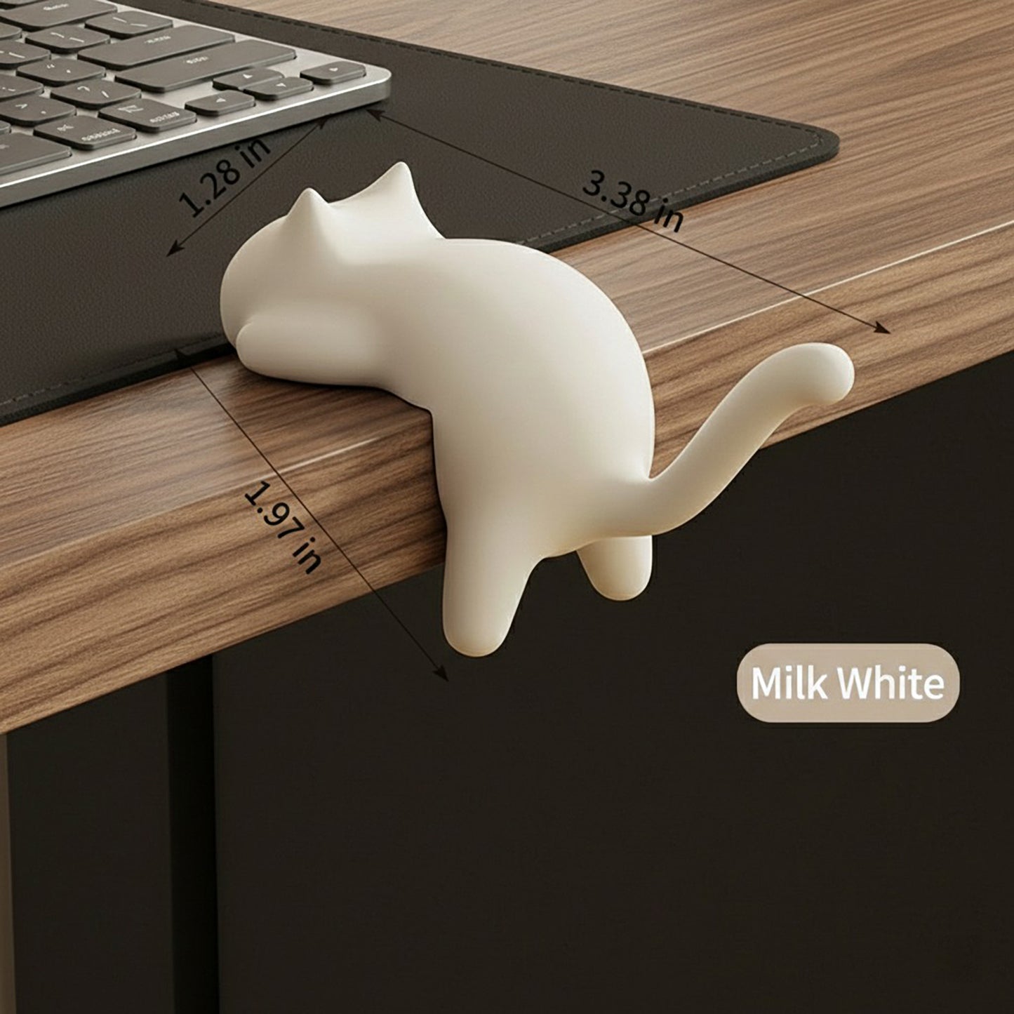 3-Piece Desk Edge Bag Hook with Cat-Shaped Design and Protective Non-Slip Surface