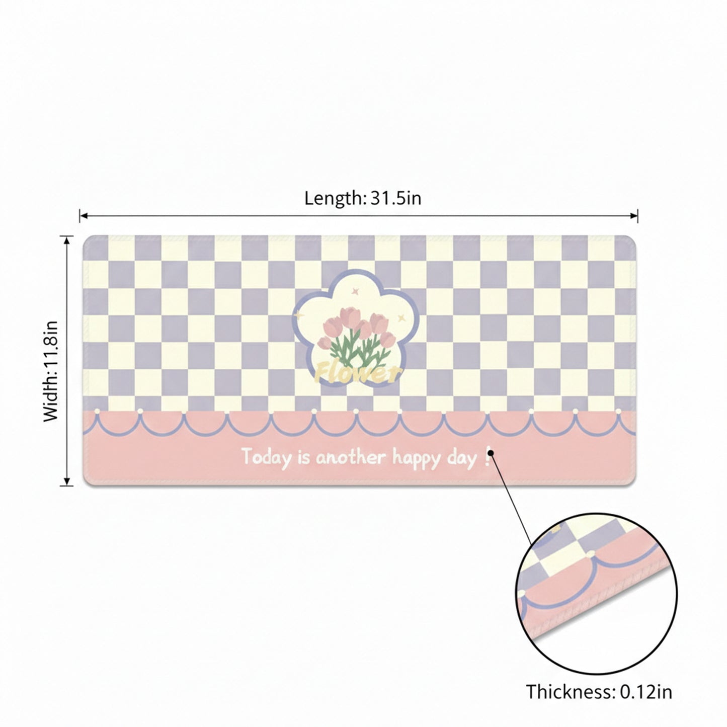 Large Fabric Desk Mouse Pad with Smooth Surface and Non Slip Base