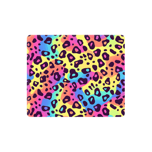 Colorful Leopard Print Mouse Pad with Non Slip Rubber Base and Smooth Fabric Surface