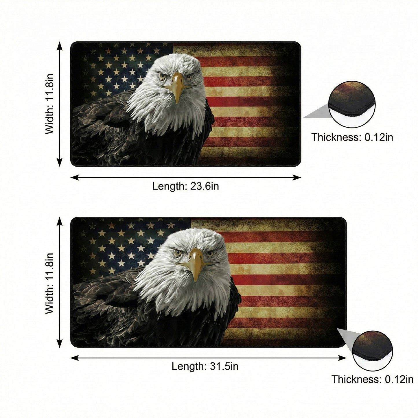 Extended Gaming Mouse Pad with Non Slip Rubber Base Stitched Edges and Smooth Precision Surface