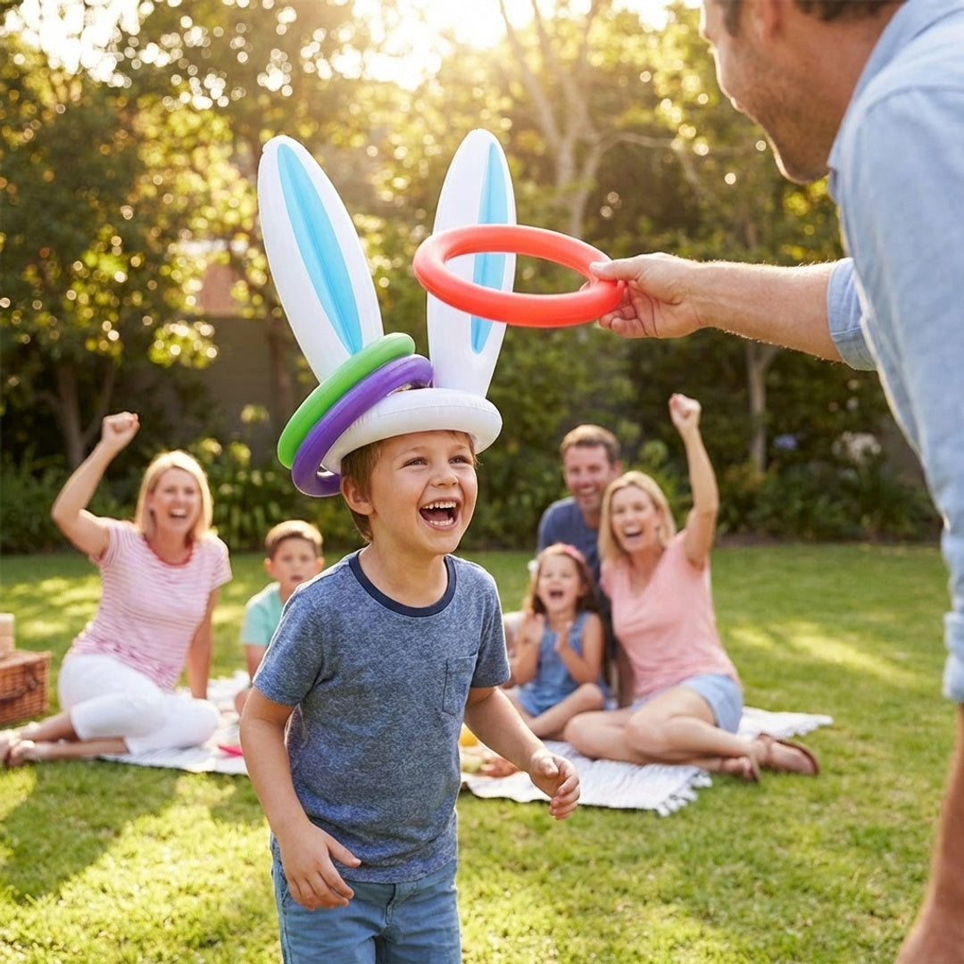Easter Bunny Ears Ring Toss Game Inflatable Party Toss Game Kids Outdoor Family Holiday Game