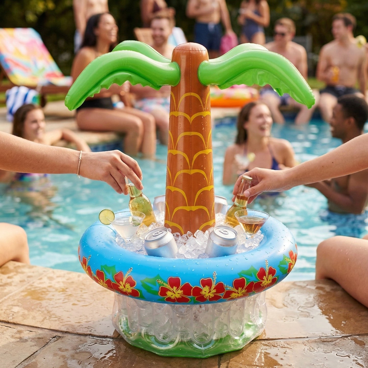 Inflatable Tree Drink Cooler Pool Party Ice Bucket Floating Beverage Bar