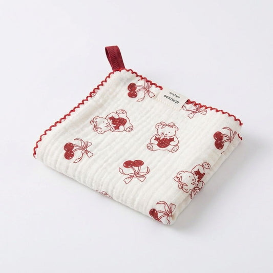 Baby Cotton Muslin Washcloth 10x10 Inch Soft Absorbent Toddler Face Towel with Loop