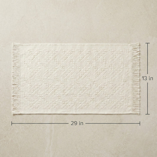 Textured Fringe Hand Towel 13x29 Inch Decorative Guest Towel Gift Ready