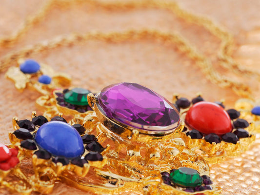 Festive Multicolor Holy Cross Pendant Necklace