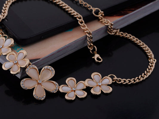 Flower Chain Shell Petal Necklace