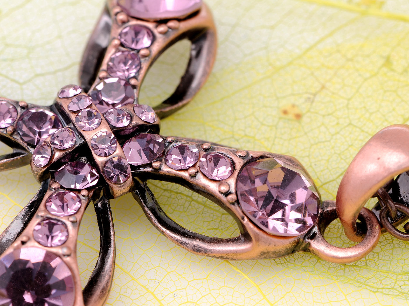 Orange Colorful Cross Pendant Chain Necklace