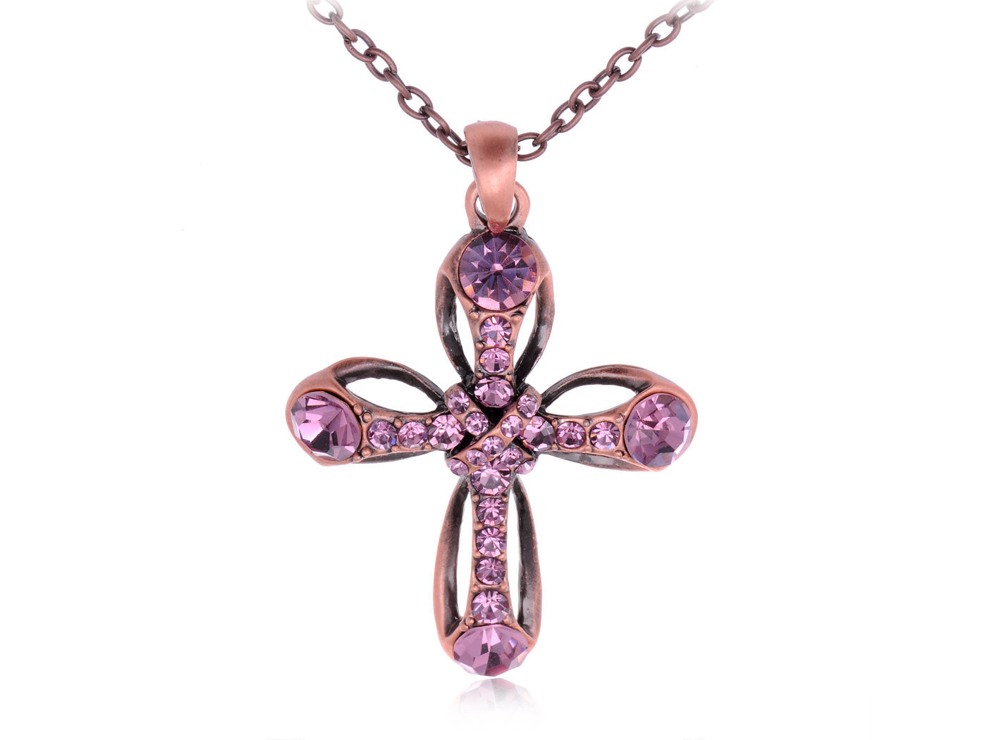 Orange Colorful Cross Pendant Chain Necklace