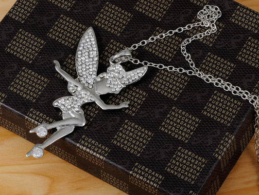 Nickel Tinkerbell Pixie Fairy Pendant Necklace
