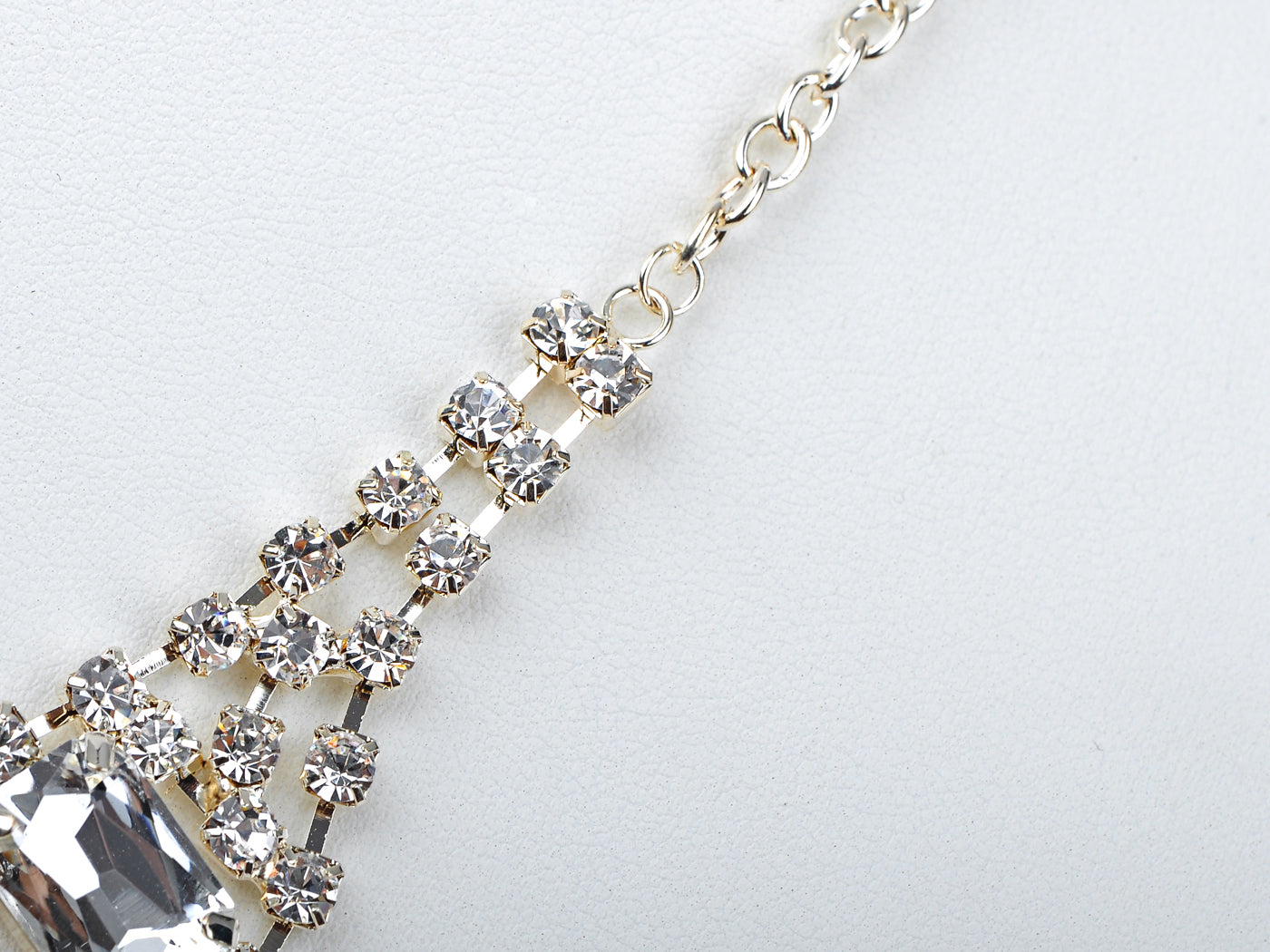 Diamond Colored Mimic Statement Loud Tuxedo Bowtie Necklace