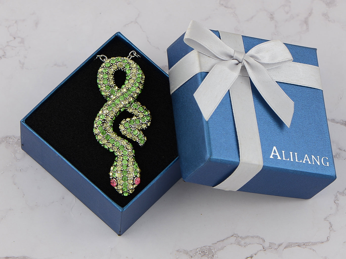 Green Snake White Red Accents Day In Jungle Beauty Champ Necklace