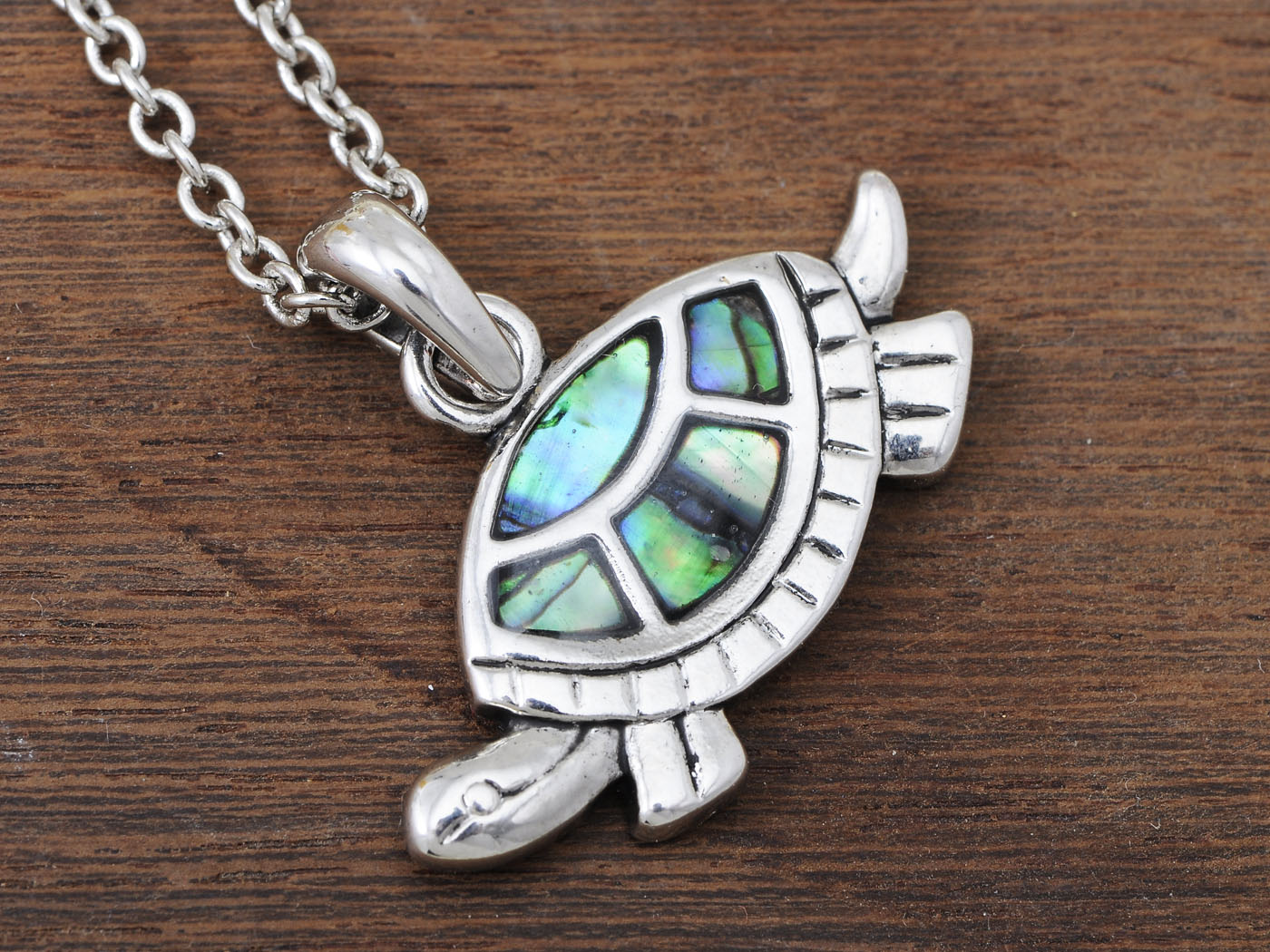 Abalone Shell Happy Walking Turtle Necklace