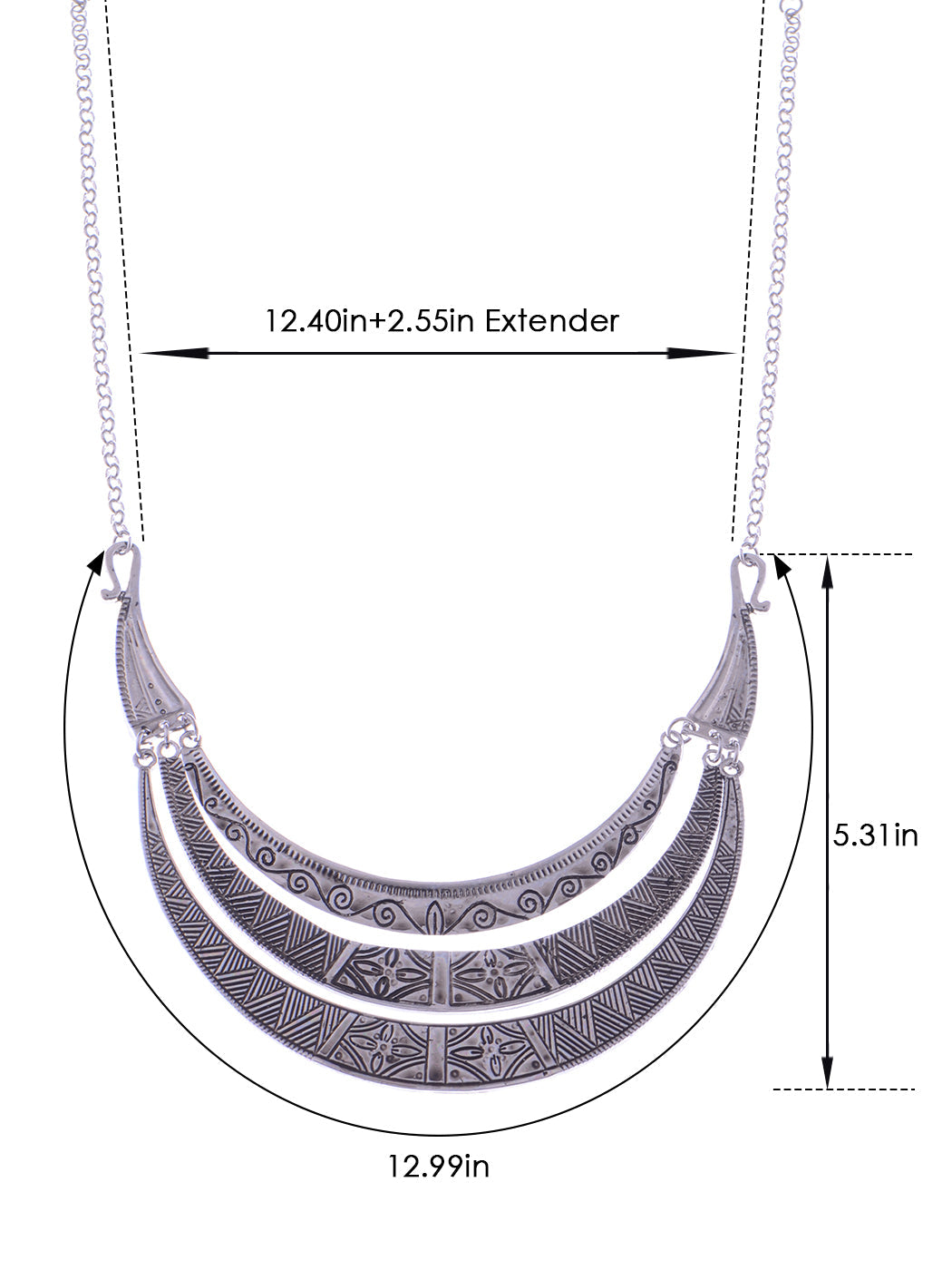 Matte Filigree Floral Cut Out Statement Bib Collar Necklace