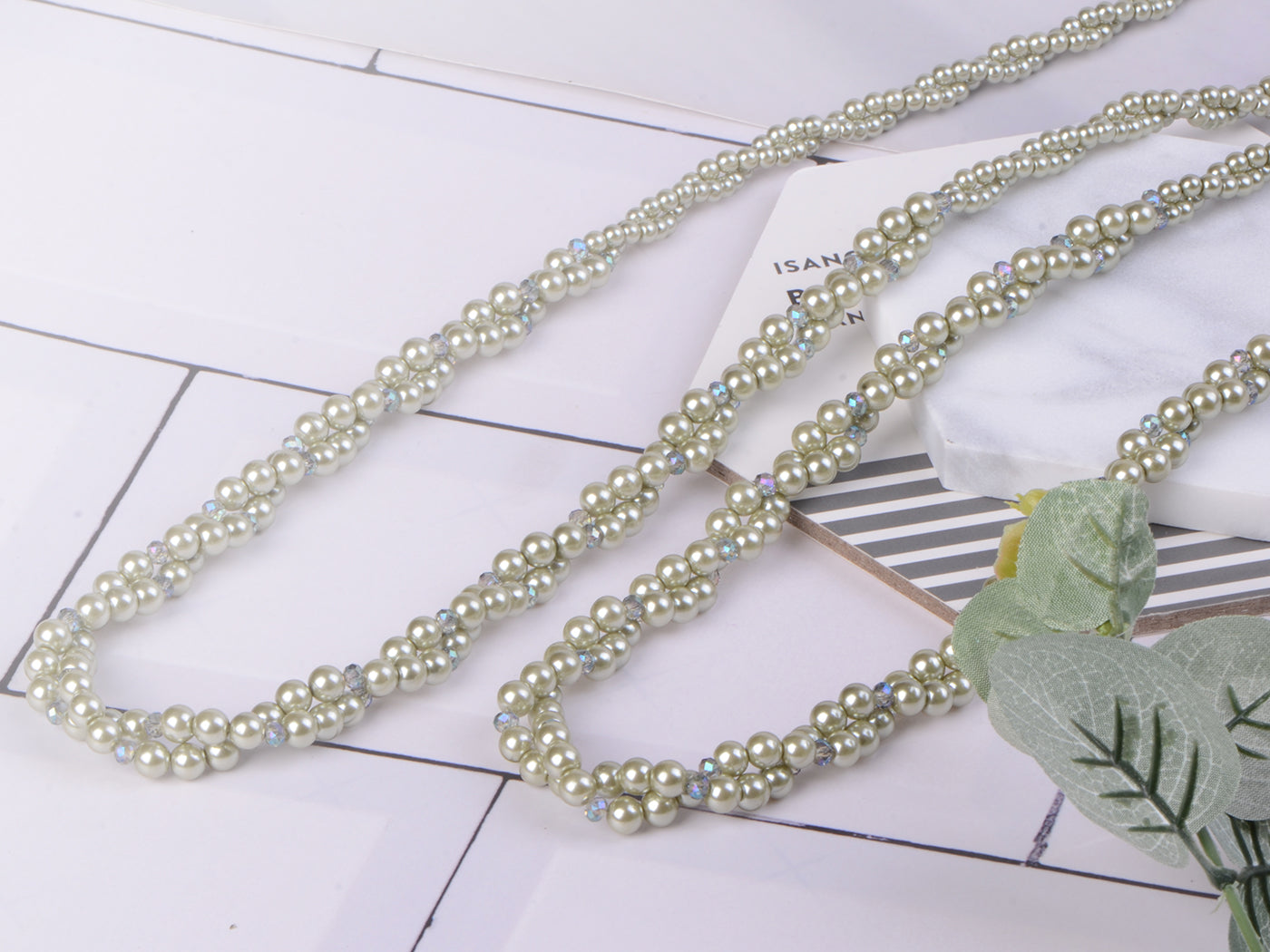 Pearl Multi Strand Twisted Wedding Party Necklace