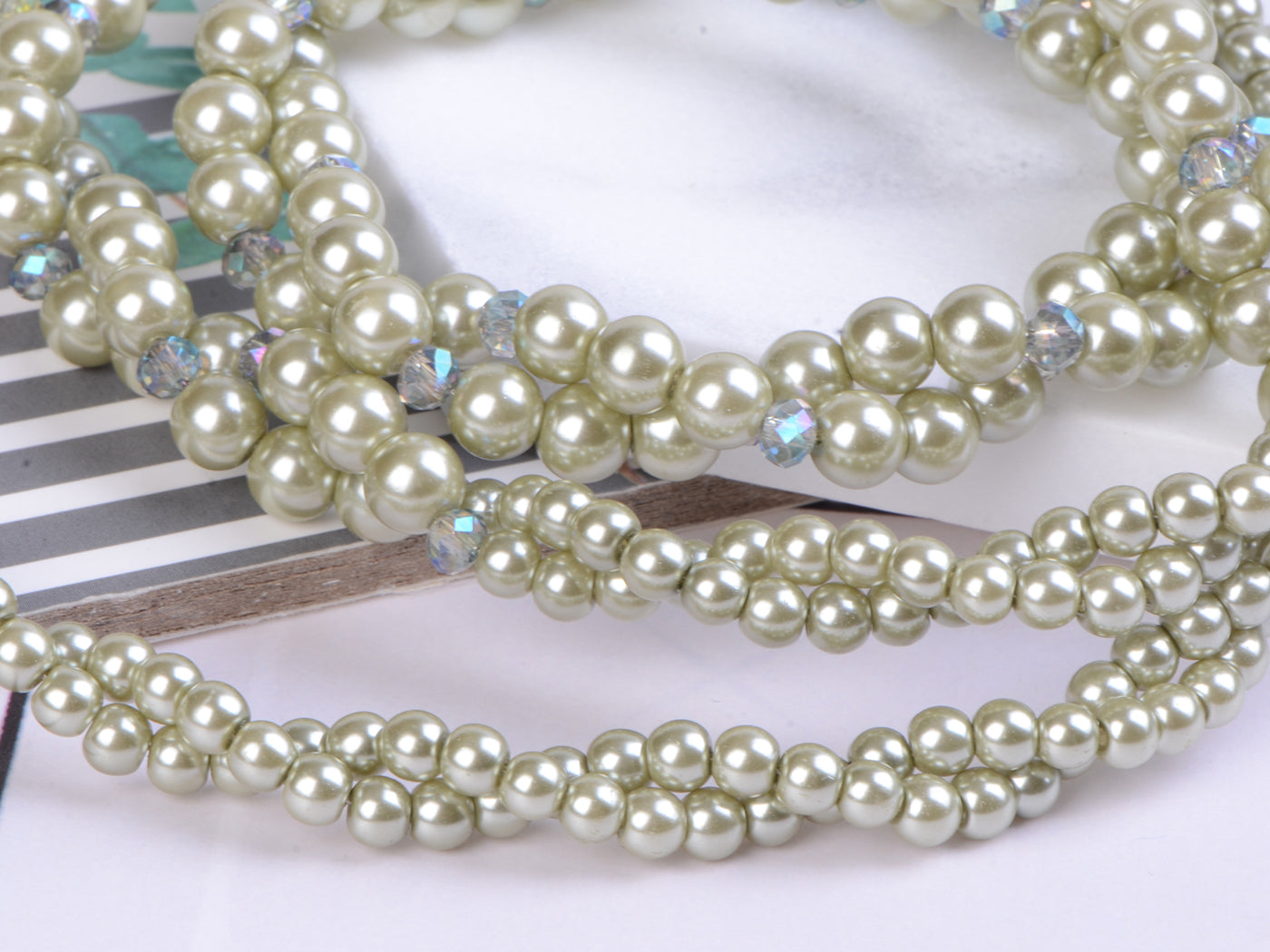 Pearl Multi Strand Twisted Wedding Party Necklace