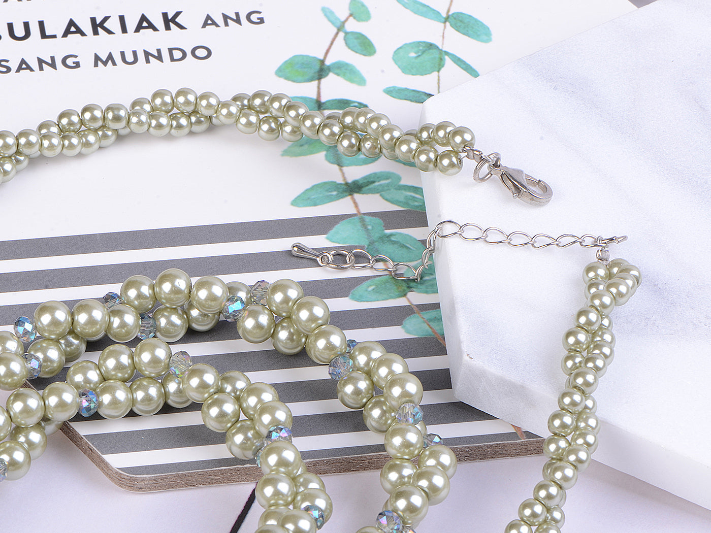 Pearl Multi Strand Twisted Wedding Party Necklace