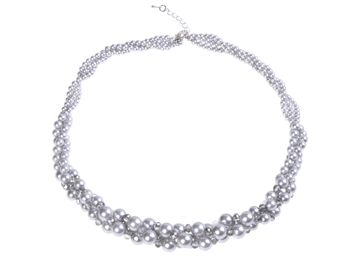 Pearl Multi Strand Twisted Wedding Party Necklace