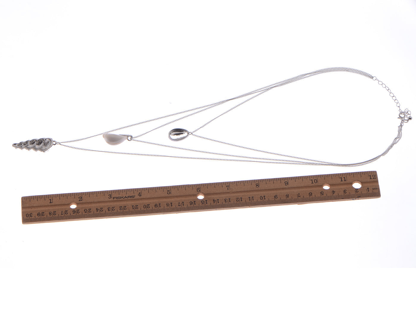 Layered 2 Chains Dangling Textured Starfish Pendant Beach Bride Bib Necklace