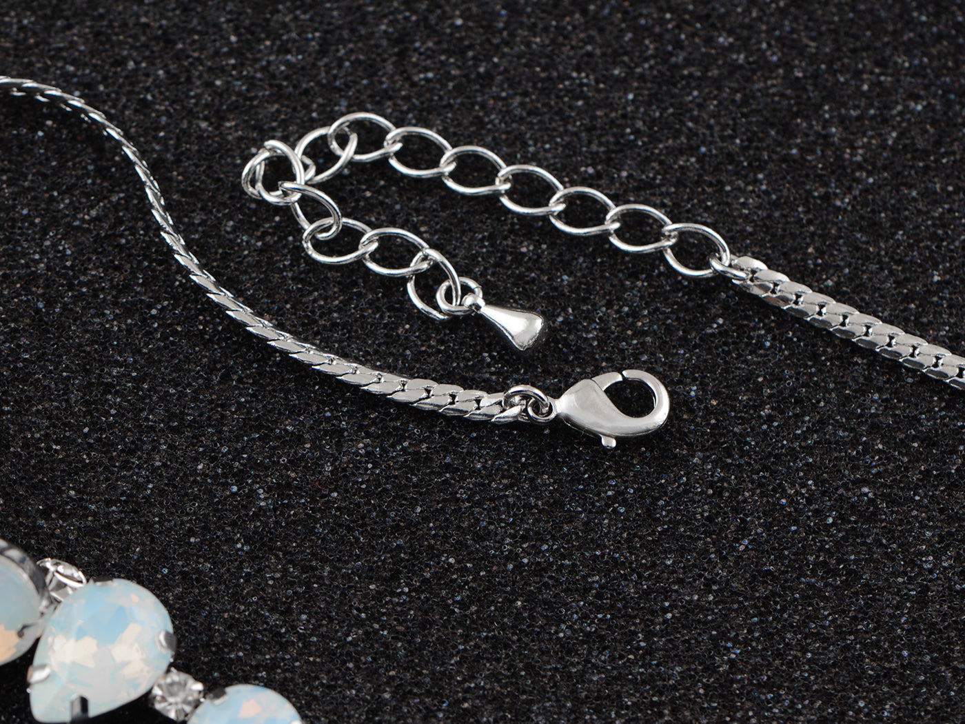 Moons D Teardrop Strand Necklace Drop Earrings Set