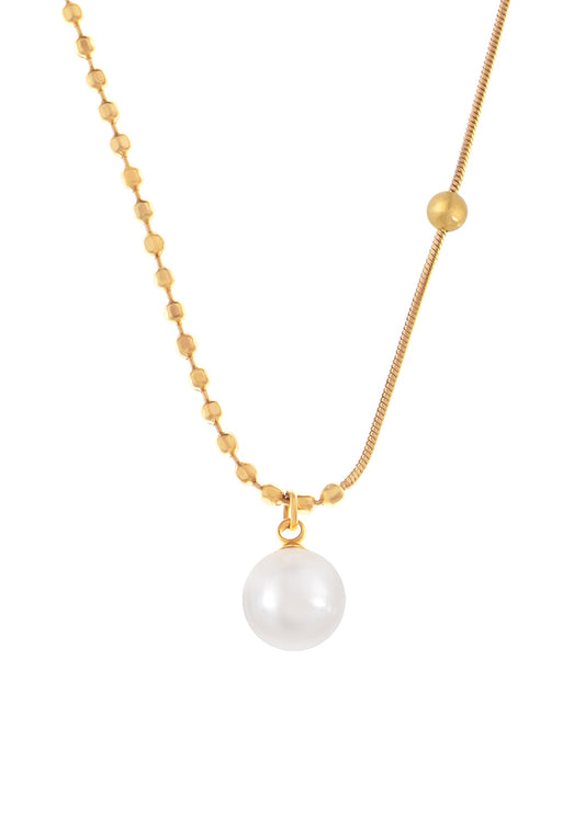 Pearl Pendant Necklaces for Women Dainty Gold Plated Chain Beach Necklace