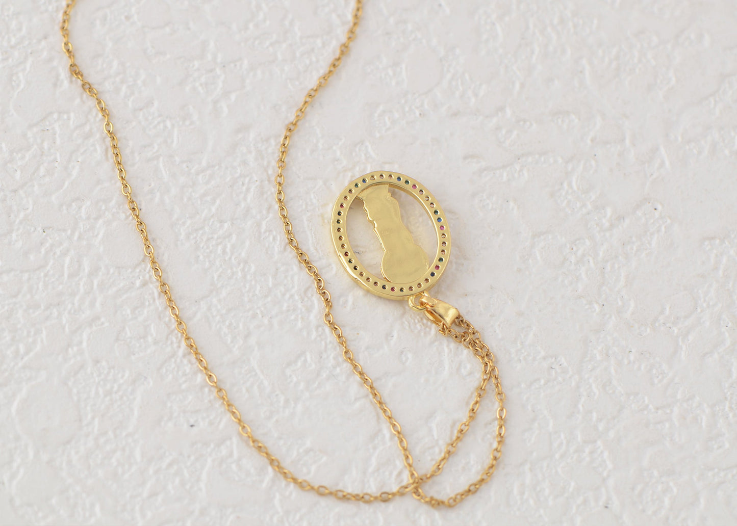 18K Gold Plated Crystal Rhinestone Virgin Mary Catholic Necklace - Our Lady of Guadalupe Medal Pendant - Christian Jewelry for Women and Men