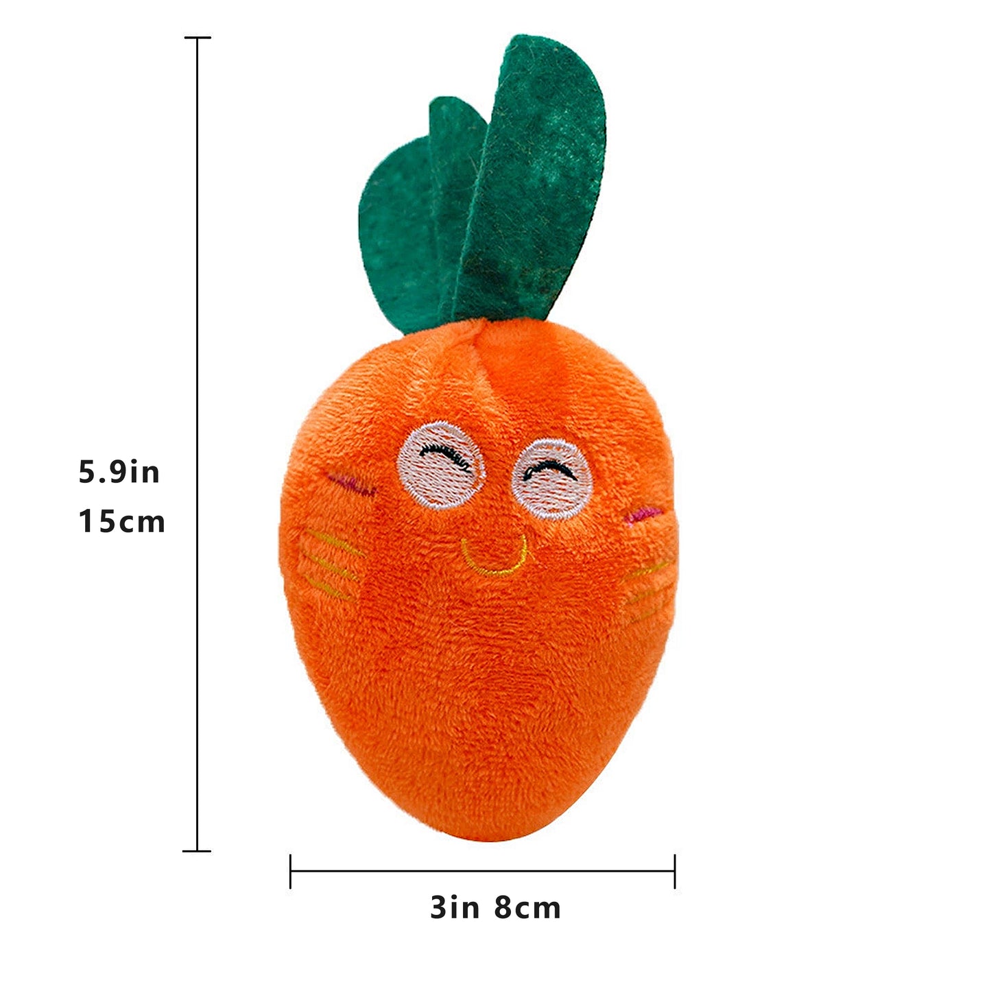 Interactive Dog Plush Squeaky Chew Toys for Pet Training, Puppy Teeth Cleaning, Carrot Shape