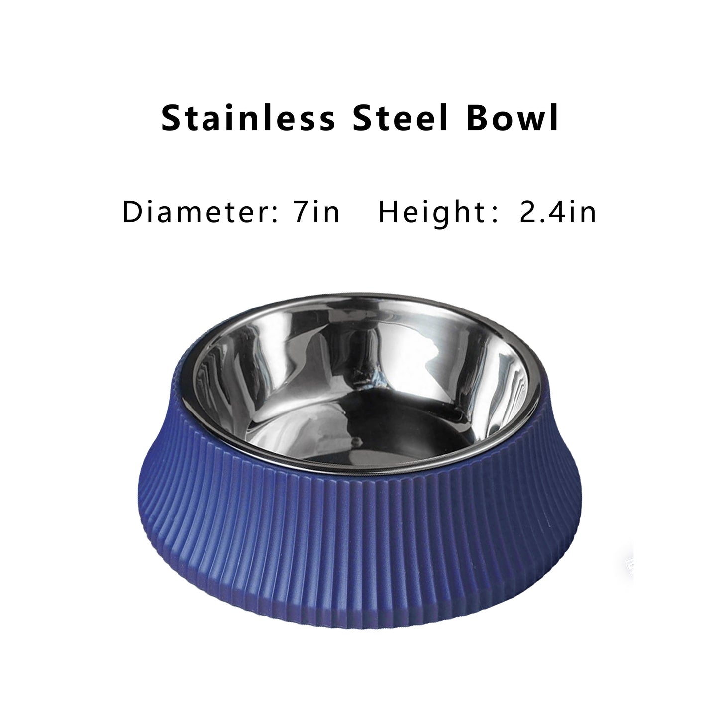 Stainless Steel Dog Bowl with Non-Slip Base, Square Feeding Bowl for Food and Water