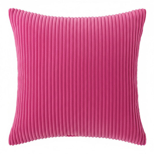 Ribbed Textured Pillow Cover Decorative Square Cushion Case Single Piece 17.7x17.7in