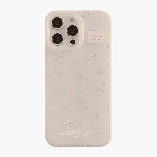 Floral Phone Case with Minimal Flower Pattern Soft Matte Finish Protective Cover
