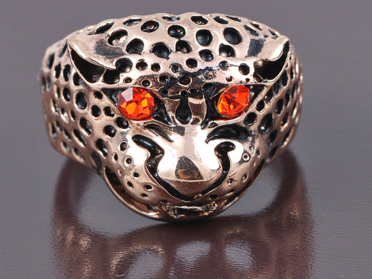 Fierce Red Eyed Jaguar Cougar Angry Spot Animal Sized Ring