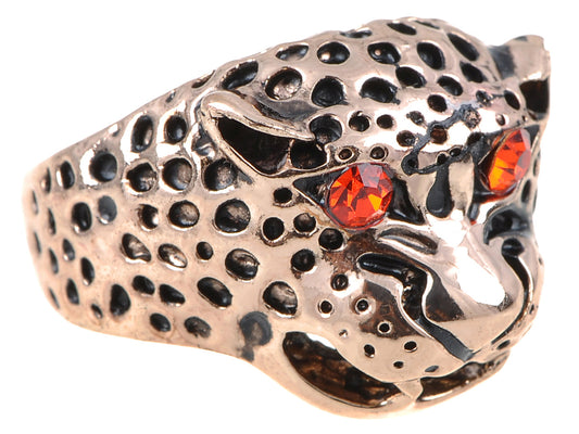 Fierce Red Eyed Jaguar Cougar Angry Spot Animal Sized Ring