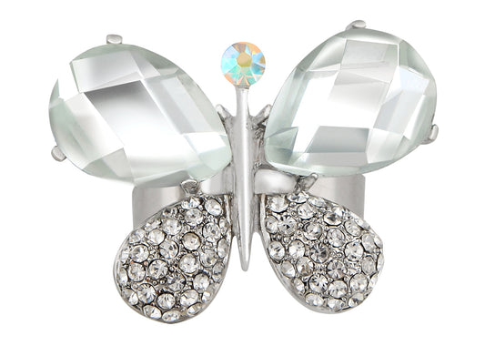 Abstract Butterfly Artsy Wing Encrusted Ust Ring