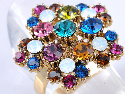 Multi Coloured Bursting Flower Ring